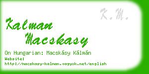 kalman macskasy business card