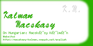 kalman macskasy business card